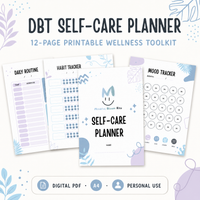 DBT Self-Care Planner 12-page printable wellness toolkit cover